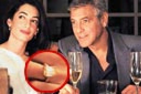 الصورة الأولى لأمل علم الدين مع جورج كلوني بخاتم الخطوبة