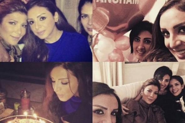 بالصورة: منى زكي وأصالة تحتفلان بعيد ميلاد أنغام