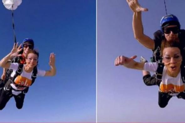 بالفيديو: فريال يوسف تقفز من الطائرة في "رامز واكل الجو"