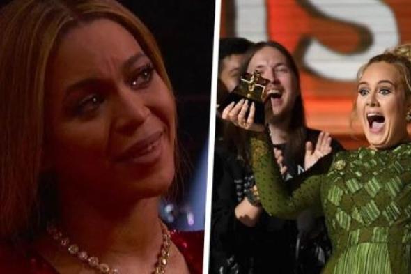 جوائز Grammy 2017: أديل تقسم جائزتها لـ "ألبوم العام" إلى نصفين من أجل بيونسيه