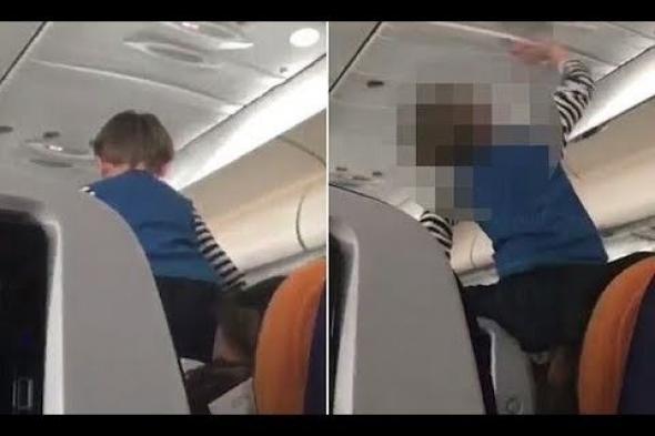 بالفيديو: "طفل شيطاني" حوّل رحلة طيران إلى جحيم لركابها