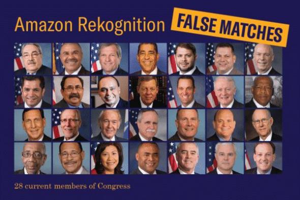 نظام أمازون للتعرف على الوجوه يحدد 28 عضو من الكونغرس الأمريكي كمجرمين