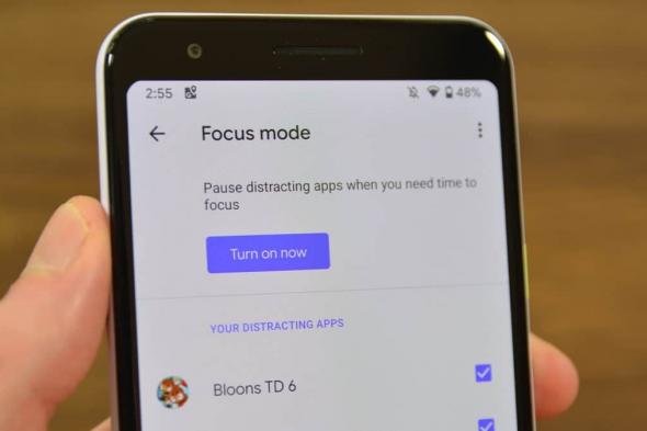 كيفية استخدام وضع التركيز في نظام أندرويد 10